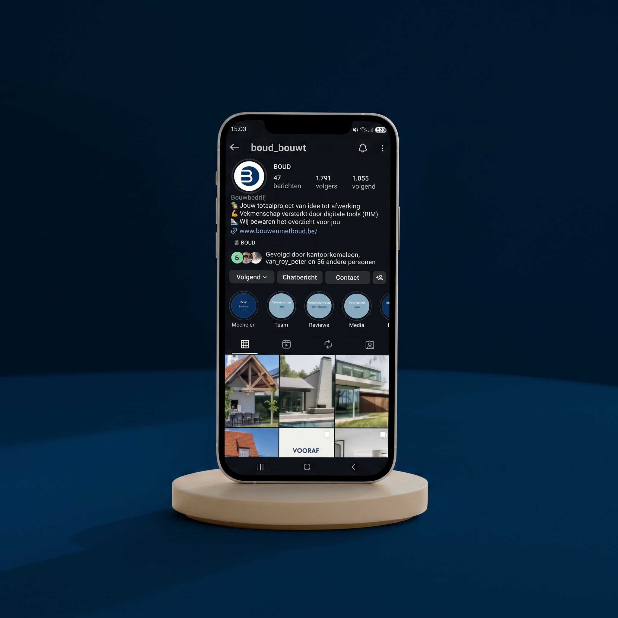 Sociale media mockup BOUD – Instagram en Facebook content door Kantoor Kameleon