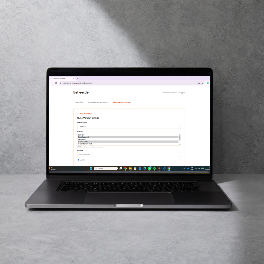 Urenregistratieplatform admin – rapportage