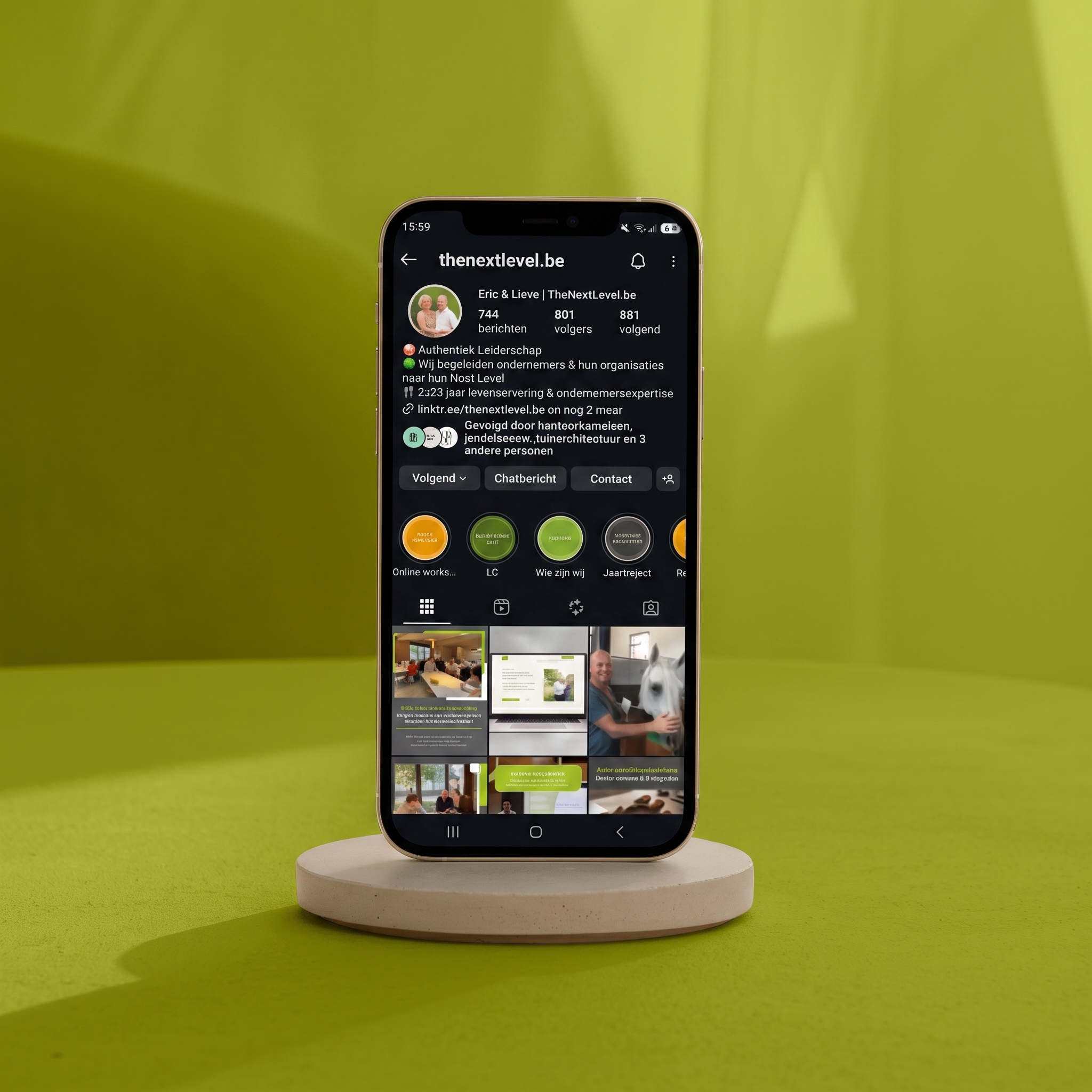 Sociale media content voor The Next Level door Kantoor Kameleon