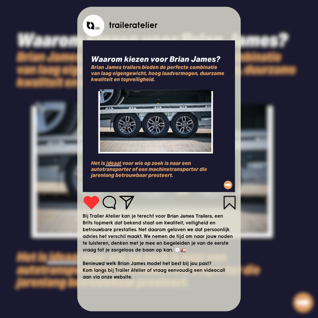 Sociale media carousel Trailer Atelier – slide 3
