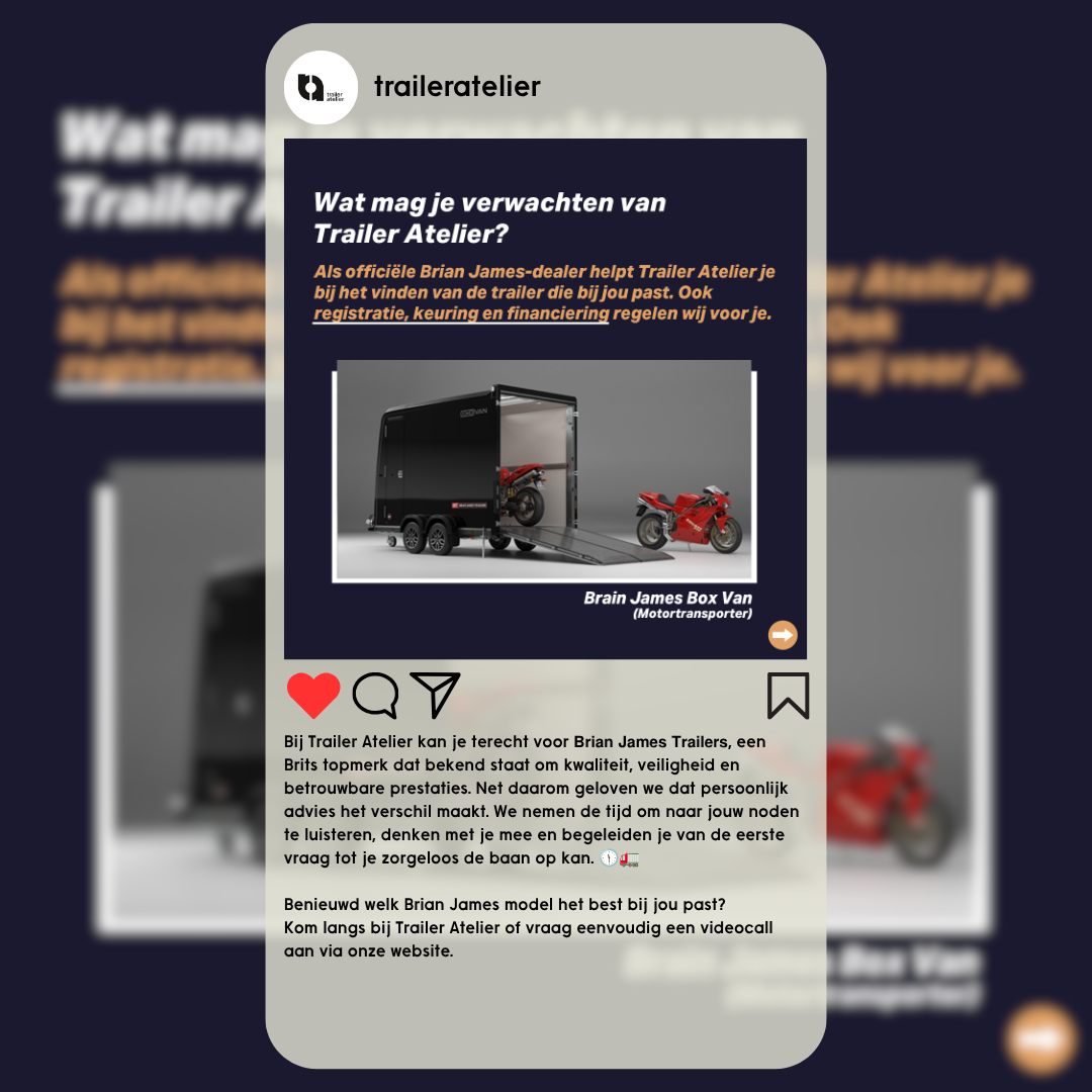 Sociale media carousel Trailer Atelier – slide 4