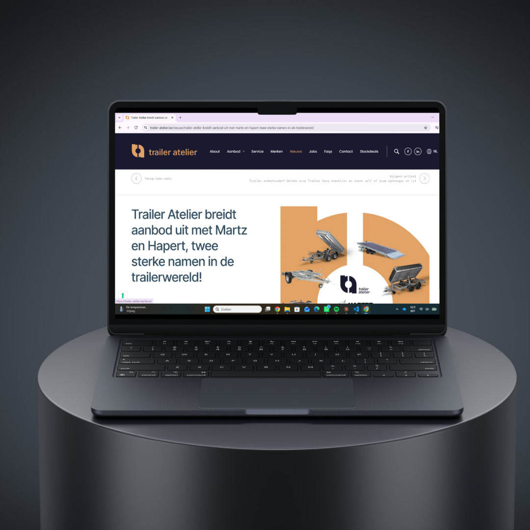 Blog mockup Trailer Atelier – SEO content strategie door Kantoor Kameleon